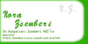 nora zsemberi business card